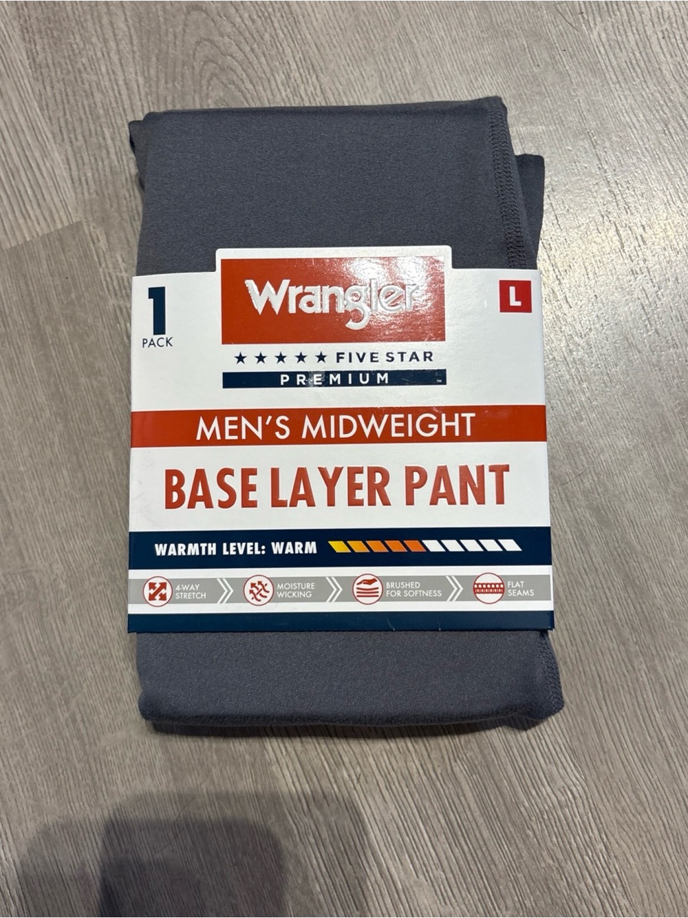 Wrangler Men's Midweight Base Layer Pant — Gray